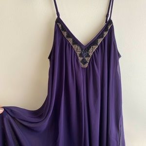 Express Purple Mini Flow Dress